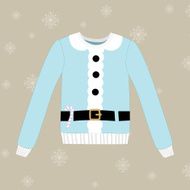 Christmas sweater on vector background with snowflakes