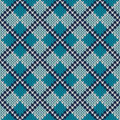 Argyle Knitted Pattern Seamless Vector Background