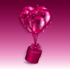 Festive background with gift box balloons N2