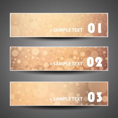 Colorful Bubbly Vector Set of Three Header Designs