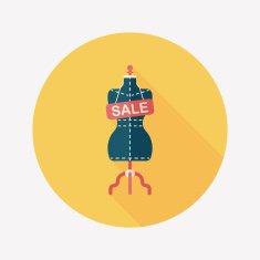 shopping mannequin flat icon with long shadow eps10 N7