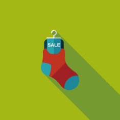 shopping sale socks flat icon with long shadow eps10 N6