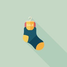 shopping sale socks flat icon with long shadow eps10 N8