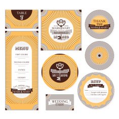 Set of retro wedding cards N6