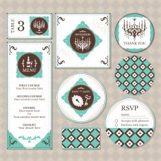 Set of vintage wedding cards N3