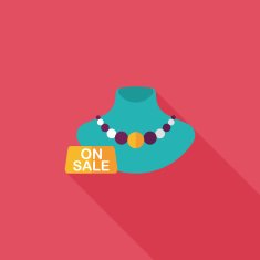 shopping sale Jewelry flat icon with long shadow eps10 N5