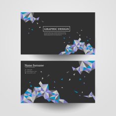 geometric colorful triangles design for business card N2