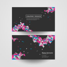 geometric colorful triangles design for business card N3