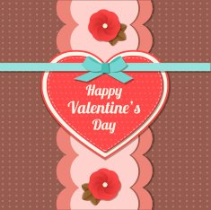 Valentines day typographical retro holiday card N3