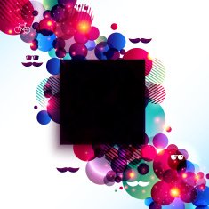 Stylish hipster poster on a contrast shiny background N2