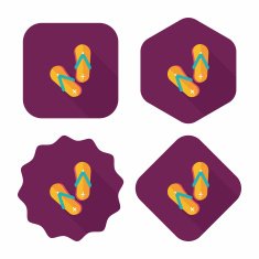 flip flop flat icon with long shadow N7