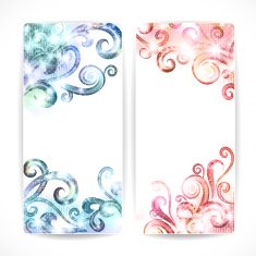 Set of fantasy vector banners N4