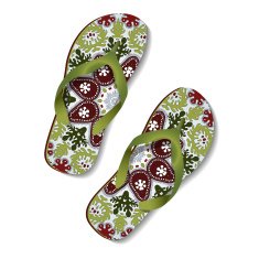 Beach sandals with floral ornament