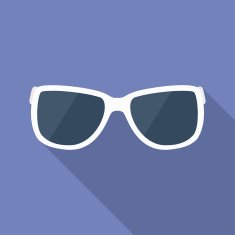 Sunglasses icon Modern Flat style with a long shadow