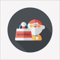 SALE Shopaholic flat icon with long shadow eps10 N88