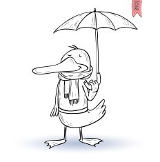 funny pet in the rain vector illustration N6