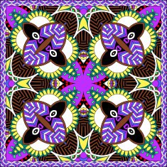 Traditional ornamental floral paisley bandanna N586