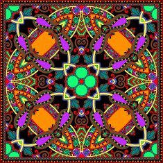 silk neck scarf or kerchief square pattern design N72