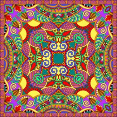 silk neck scarf or kerchief square pattern design N74