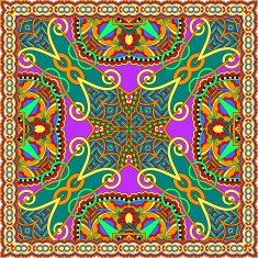 silk neck scarf or kerchief square pattern design N75