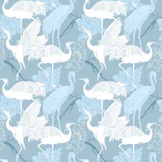 Cranes birds seamless pattern N3