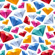 Seamless gemstones pattern on white N2
