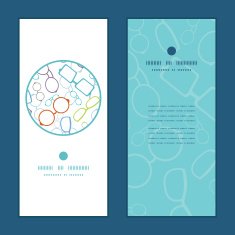 Vector colorful glasses vertical round frame pattern invitation greeting cards N2