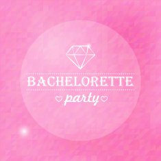 Quote inspirational poster typographical design bachelorette party blurred pink background