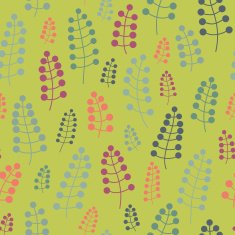 Seamless pattern with twigs and berries on a bright background