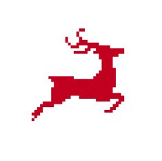 Isolated Merry Christmas pixel reindeer N2