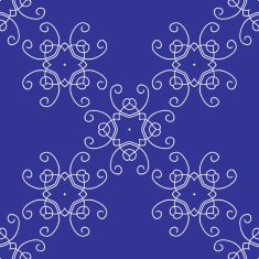 Seamless Damask Background Pattern on Blue
