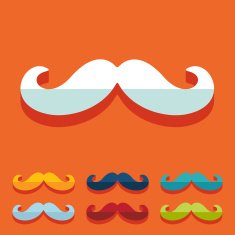 Flat design mustache N26