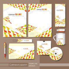 modern mosaic style corporate identity set