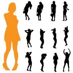 Vector silhouette of a woman N685