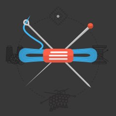 Flat design vector illustration for handmade Knitting