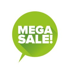 Mega sale label vector N2