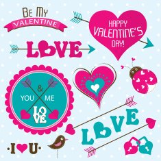 Valentines day cards with ornaments N2