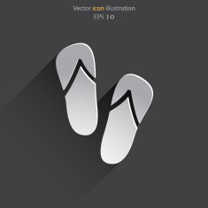 Vector beach sandals web icon N3