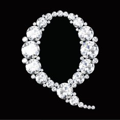 diamond letters with gemstones isolated on black N6