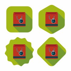 shopping paper bag flat icon with long shadow eps10 N67