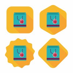 shopping paper bag flat icon with long shadow eps10 N68