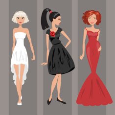 Woman in evening dress Vector illustration