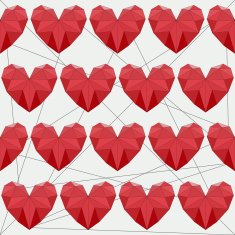 geometric abstract polygonal hearts seamless pattern for valentines day N2
