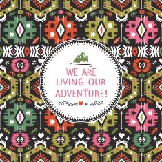 Hipster seamless colorful tribal pattern with geometric elements N2