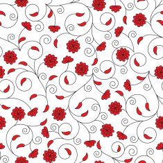 Seamless pattern with red flowers N2