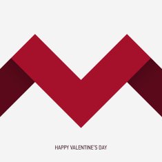 Simple symbol in form of red heart N4