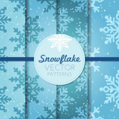 Seamless snowflake pattern set