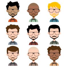 Different men hipster avatar