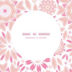 Vector pink abstract flowers frame seamless pattern background