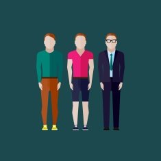 men fashion style illustration in flat style N5